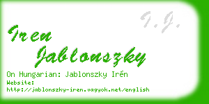 iren jablonszky business card